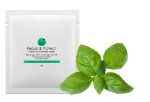 Regenerierend-schützende Peel-off-Algenmaske: Weizengras, Spirulina und Basilikumöl