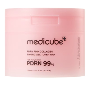 MEDICUBE PDRN Pink Collagen Tonning Gel Toner Pad Tonizujące Płatki Żelowe z Kolagenem 120 ml (70szt)